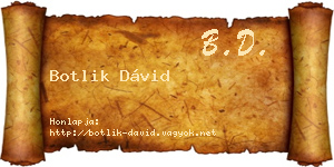 Botlik Dávid névjegykártya
