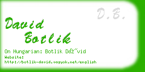 david botlik business card